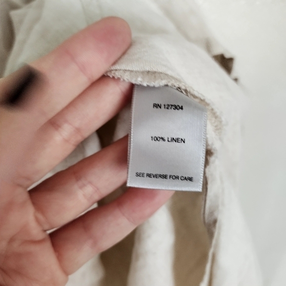John Mark linen lagenlook mock neck asymmetric sleeveless top sz L - Picture 6 of 9